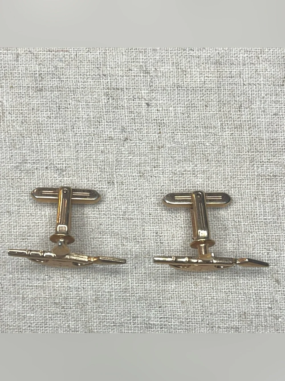Gold Tone Spear & Helmet Cufflinks - Men's Accessories